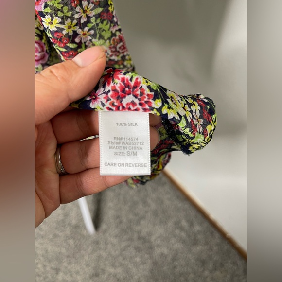 Bellatrix Anthropologie Long Floral 100% Silk Duster Kimono Boho Hippie S / M - Picture 6 of 7